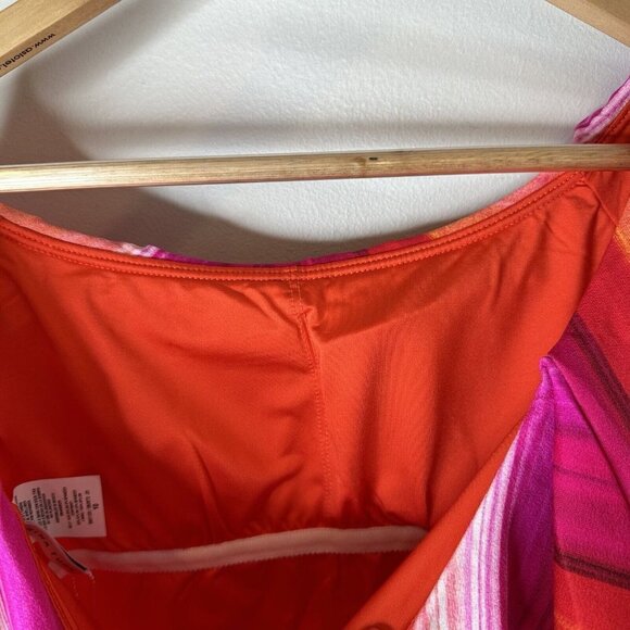 NEW Trina Turk Womens Pink Striped Ruffles Off Shoulder Swimsuit $184 Size 10 - Picture 10 of 15